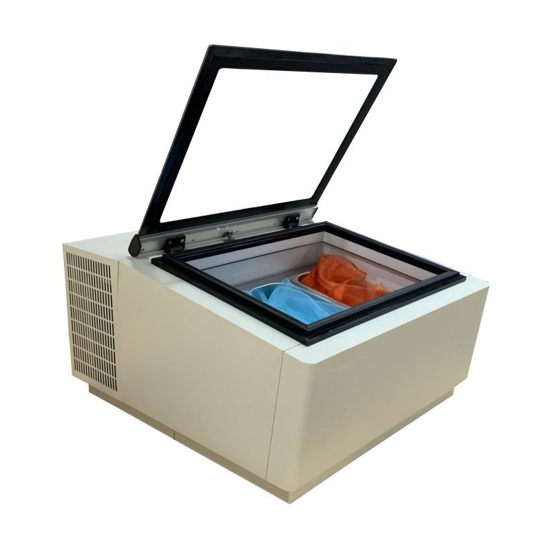 Table Top Model White Ice Cream Display Case opent van de klant kant