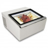 Table Top Model White Ice Cream Display Case opent vanaf de bedieningszijde
