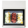 Tischmodell Weiße Eiscreme-Vitrine öffnet sich von der Bedienseite