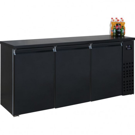 Schwarzer 3-Tür-Bar-Kühlschrank