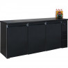 Schwarzer 3-Tür-Bar-Kühlschrank