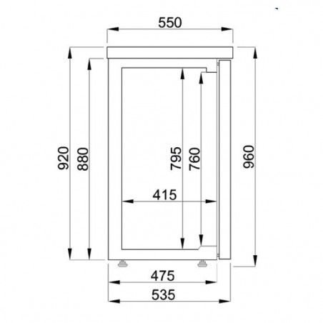 Schwarzer 3-Tür-Bar-Kühlschrank