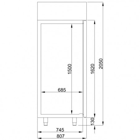 Koelkast 2 glazen deuren, Mono blok (1400 L) -Combisteel Koelkast 2 glazen deuren, Mono blok (1400 L) -Combisteel