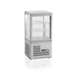 Petite vitrine réfrigérée 4 faces vitrées 58 L Gris